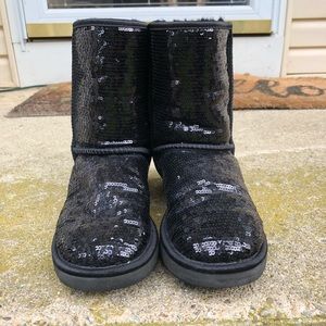 UGG Black Sequin Boots Size 8 ⚫️